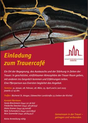 Plakat Trauercafé in Eversten Januar bis Juni 2025