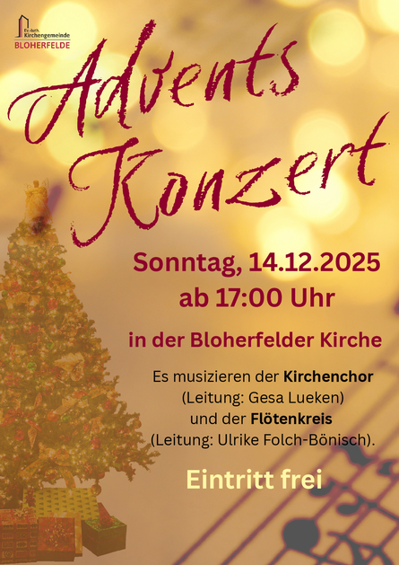 Adventskonzert in Bloherfelde am 14.12.2026 um 17 Uhr