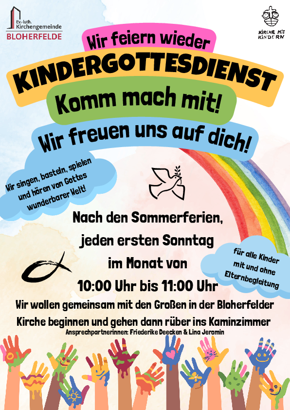 KiGoDi Plakat jeden ersten Sonntag im Monat immer um 10 Uhr