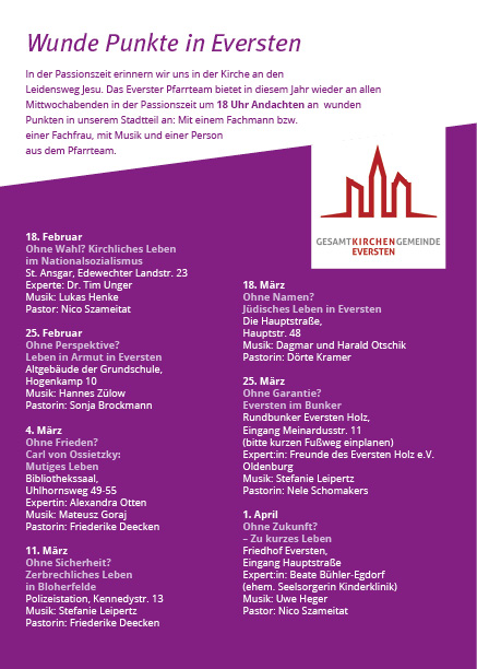 Termine Wunde Punkte Eversten